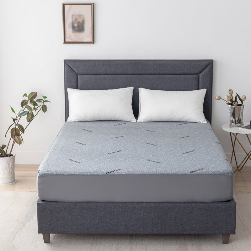 Protège-matelas infusé au charbon - imperméable, Grand