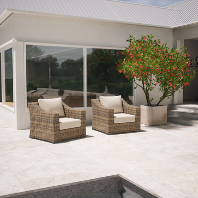 Chaise de patio avec coussins 2 pièces Eloisa