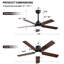 Ventilateur de plafond moderne à 5 pales avec lumière DEL et télécommande Derick-379626993-369074906