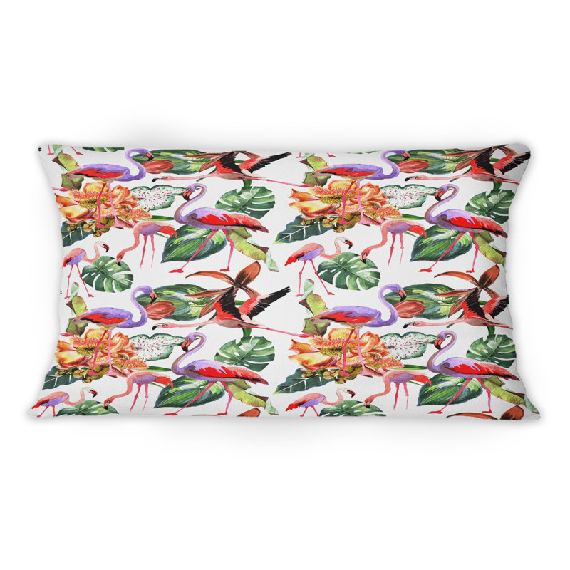 Tropical Hawaii Palm Leaves I -1 Patterned Printed Throw Pillow