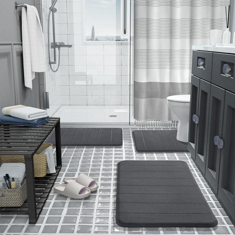 Tapis de bain Hutner, Gris foncé