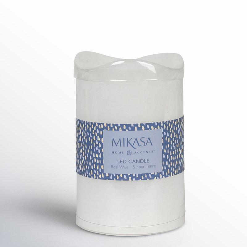 Wavy Top LED Unscented Wax Flickering LED Pillar Candles