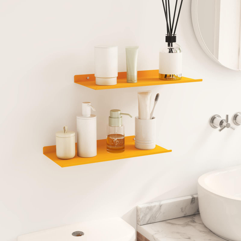 Steel Floating Shelf, Mustard Yellow