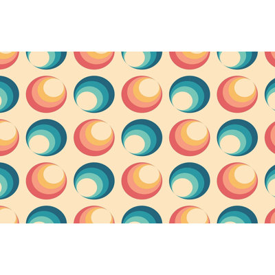 Murale pelez et collez de qualité supérieure - motif de cercles colorés