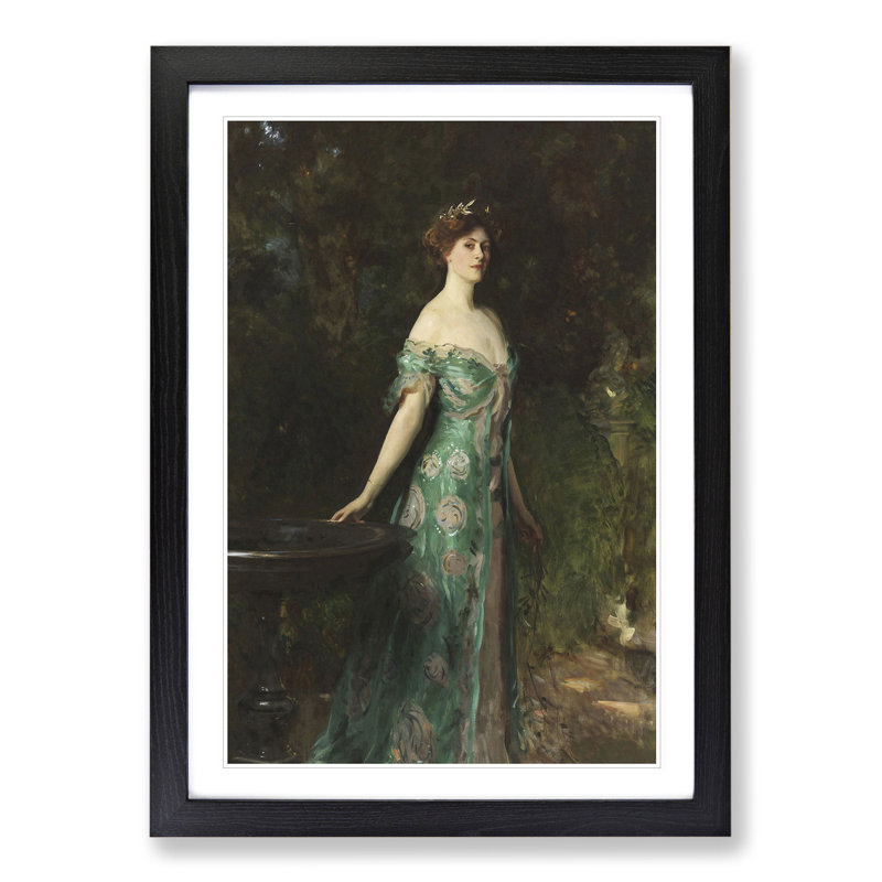 Portrait of Millicent Leveson by John Singer Sargent - Framed Print, Black Framed, 48cm H x 36cm W x 2cm D