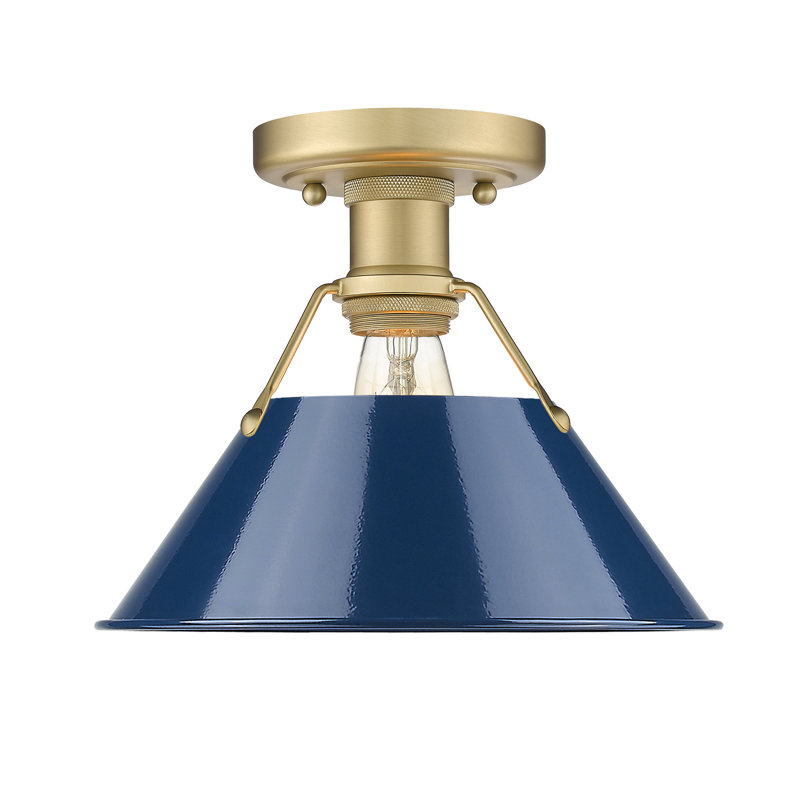 Weatherford Flush Mount, Navy Blue, Brushed Champagne Bronze