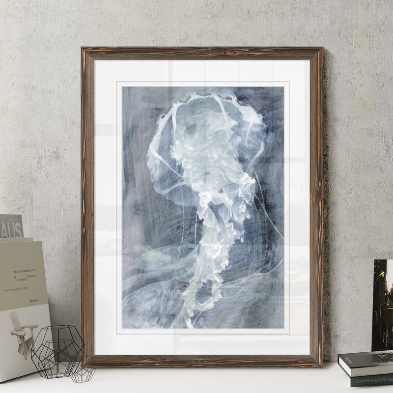 « indigo jellyfish i » par paul cezanne-reproduction d’art sur image, H 22 po x l 16 po x P 2 po, Impression encadrée, moka