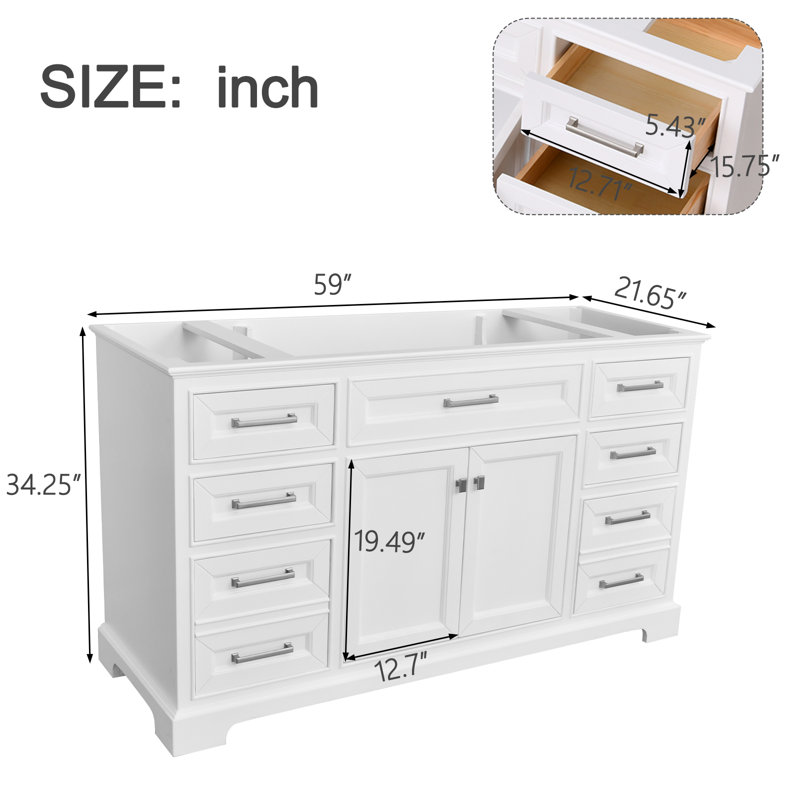 Adoram 60" Single Bathroom Vanity Base Only