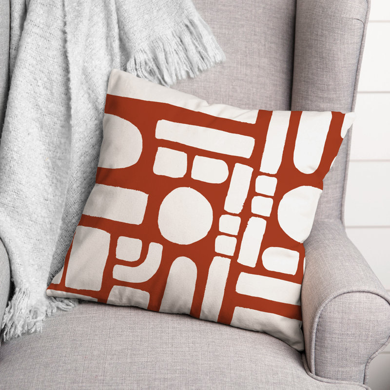 Coussin décoratif intérieur / extérieur, Orange / Rouge