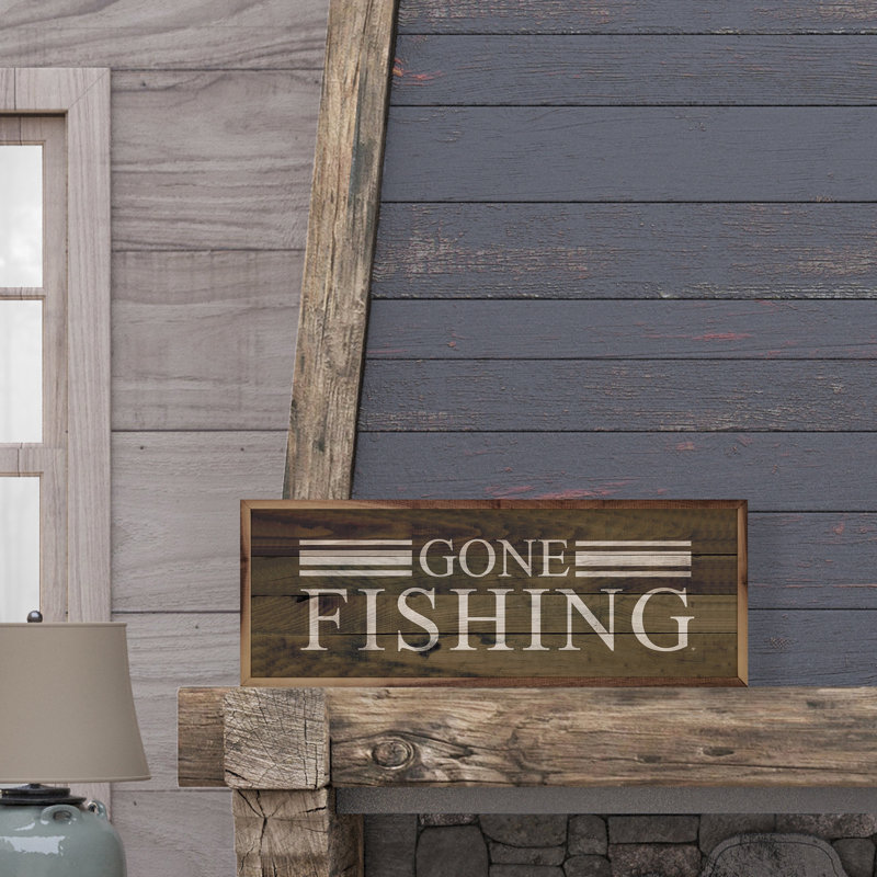 Gone Fishing Stripe Brown, 12" H x 36" W