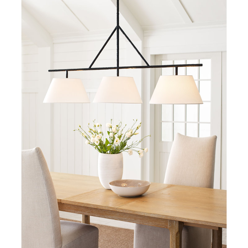 Suzanne Kasler Collette Large Linear Pendant, Aged Iron