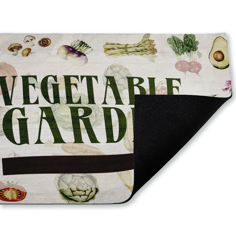 Tapis de jardin d'extérieur imprimé de légumes avec flèche, design par Anne Bailey, 18 po x 30 po