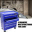 Chariot à outils d'atelier 5 tiroirs avec glissières à roulement et serrure, verrou d'armoire à tiroir bleu 4 roues pour le garage, lueur-963457832