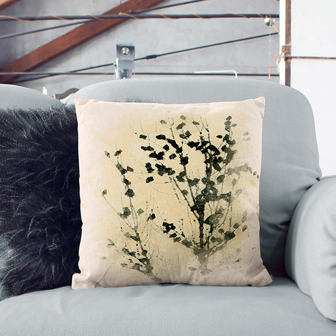 Birds in the Tree in Abstract Cushion with Filling