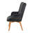 Napster Fuzzy Plush Upholstery Wingback Arm Chair with Solid Wood Legs-898315216