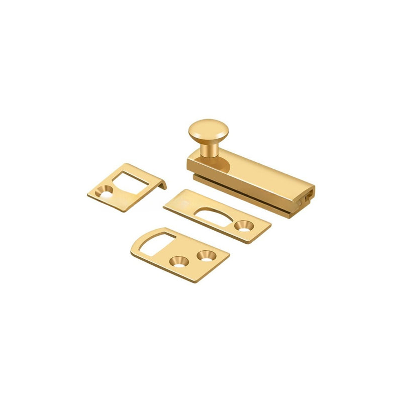 Deltana 2SBCS003 2" Surface Bolt, Concealed Screw, HD in PVD Polished Brass