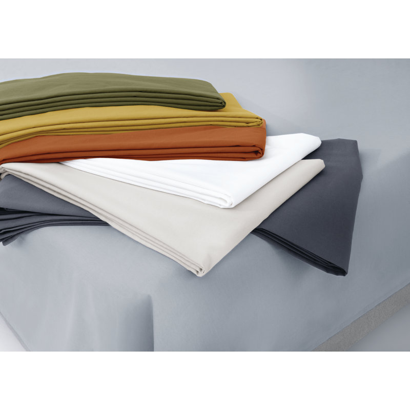 Penny Flat Sheet, Queen Flat Sheet, Gray