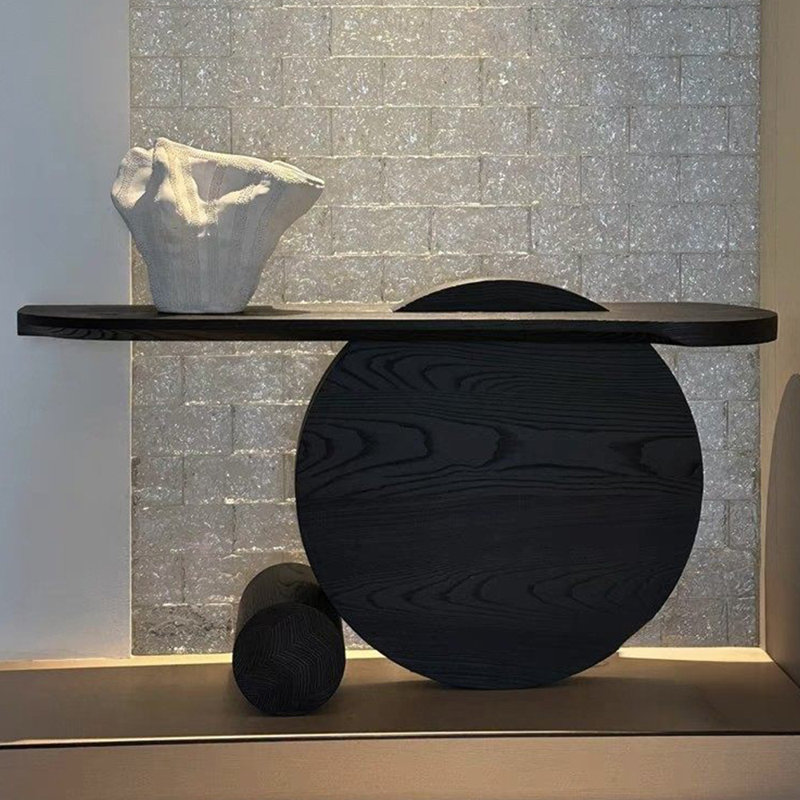 Minimalist creative black console table