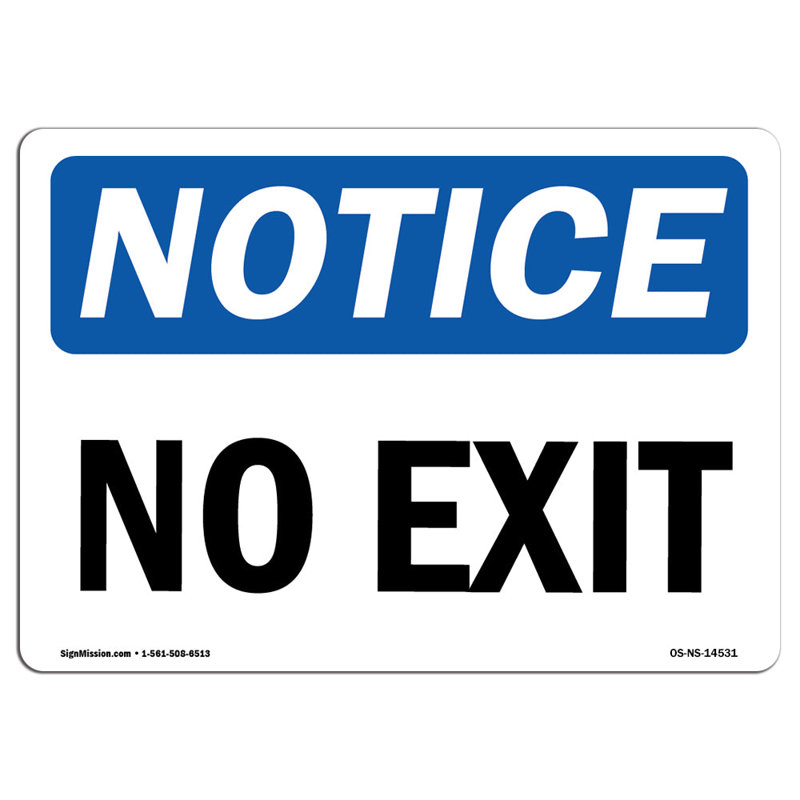 OSHA Notice - No Exit Sign