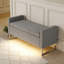 Repose-pieds avec rangement, banc de hall d'entrée rembourré pour chambre à coucher et salon, banc de bout de lit avec base en métal. Style moderne
