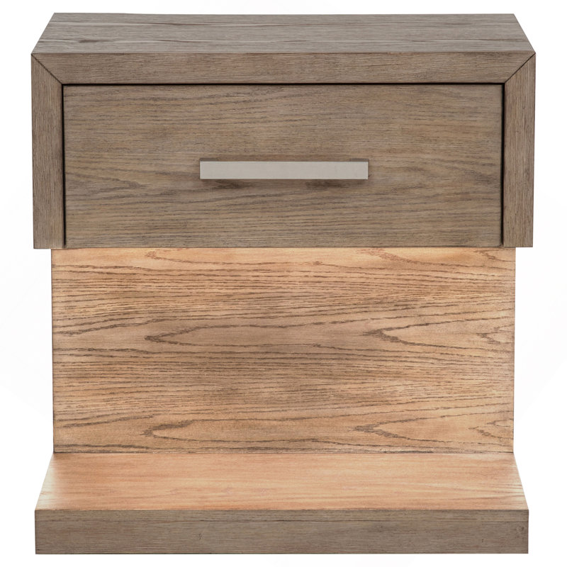 Gibbons Barley Brown 1-Drawer Nightstand Bedside Table