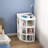 3-Tier Corner Cabinet Storage with USB Ports and Outlets,Corner Cube Storage Organizer for Small Spaces,Retro-533848618