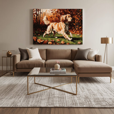 «Dogs Sussex Spaniel», art mural sur toile brune