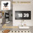 TV Stand With Push-Pull Drawer For Living Room, Bedroom,Offices,Adjustable Height Mobile TV Cart For 32-75 Inches,Tv Stand With Wheels,White-2116580329
