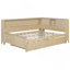 Lit de jour double en bois avec tablettes de rangement et lit gigogne