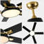 Ventilateur de plafond 52 pouces style campagne moderne avec 3 lumières à DEL CCT et télécommande, ventilateur de moteur à courant continu à 6 vitesses pour grande pièce-868177376-868177379