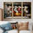 Toile avec cadre flottant or