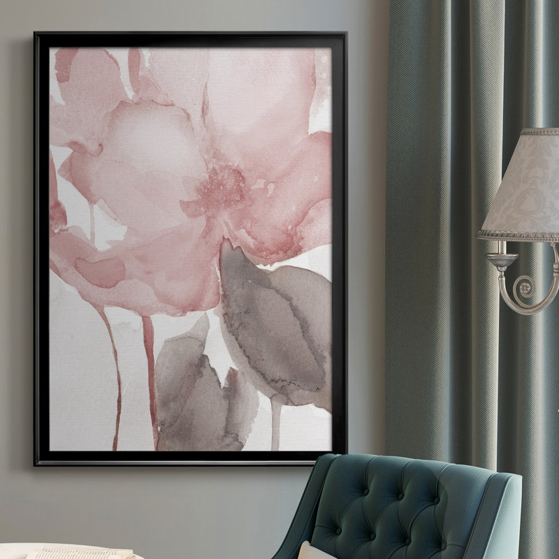 Blush Bloom II - peinture sur toile encadrée, Noir, H 30,5 po x l 42,5 po x P 1,5 po