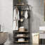 Corner Coat Rack with 3-Tier Storage Shelves and 12 Hooks, Freestanding Hall Tree for Entryway, Bedroom, or Living Room-605209553
