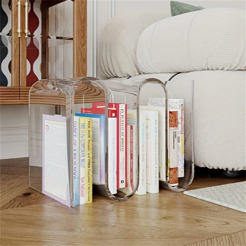 S-Shaped Acrylic Side Table/Coffee Table - Modern Minimalist Creative Sofa Side Table, Bedside Shelf, Magazine Rack, Nordic Style Luxury Home Decor