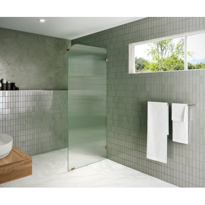 Aurora 30 in. x 78 in. Fully Frameless Fluted Radius Single Fixed Shower Panel