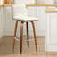 65 CM Swivel Bar Stools With Back Faux Leather Upholstered-124571191-119423179