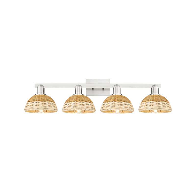 Éclairage pour meuble-lavabo de salle de bain 2 lumières Natural Ballston Dome, Nickel satiné brossé, 4