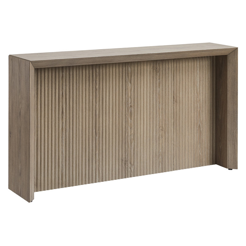 Adelma 56" Wide Rectangular Fluted Console Table, Antiqued Grey Oak