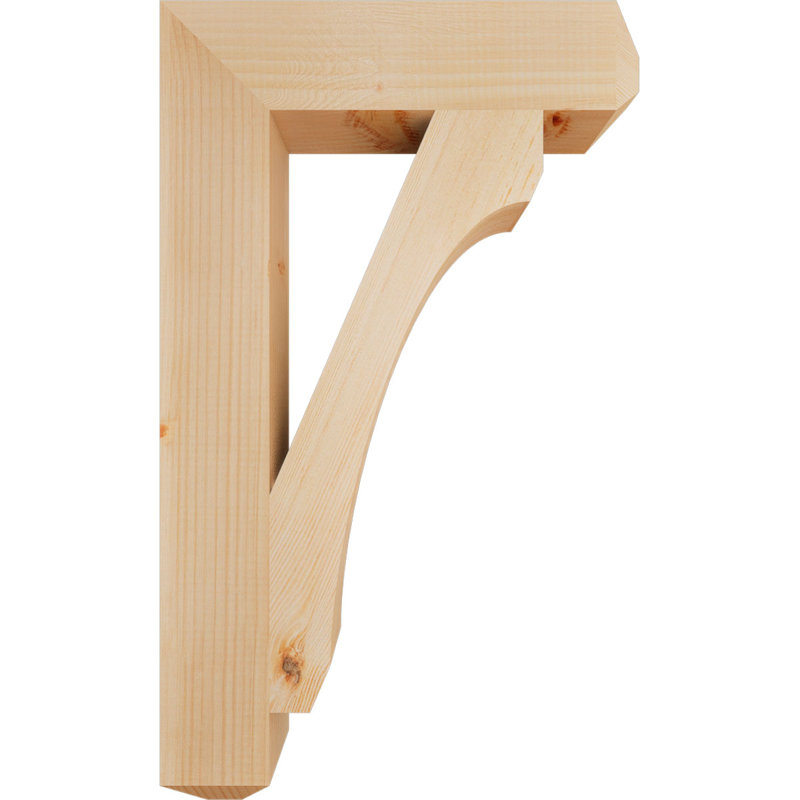 H Support en bois / corbeau, H 30 po x l 3,5 po x P 18 po, Douglas (lisse)