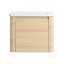 Meuble-lavabo mural 24 po avec lavabo en céramique blanche et porte à fermeture en douceur 1 pièce, contreplaqué, chêne blanc-129437840