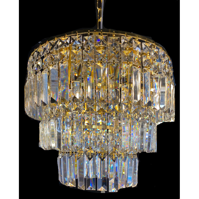 Lustre unique à 5 lumières avec accents de cristal Demarque, Or