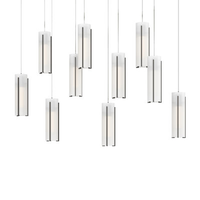 Luminaire suspendu cylindrique 10 lumières Exos