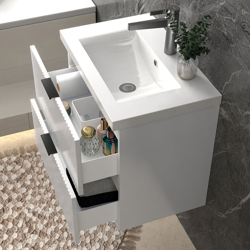 600mm Single Bathroom Vanity with Integrated Ceramic Basin