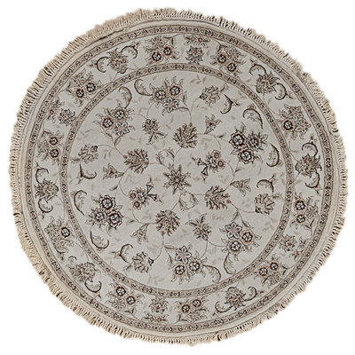 High-Quality Hand-Knotted Ivory Area Rug