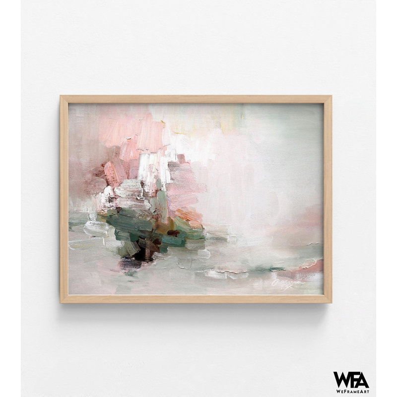 «Totally Happy» par Rebecca Fox, reproduction abstraite rose tendre, très grande énergie positive, reproduction d'art moderne, Home Studio Decor