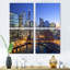 «Chicago River with Bridges At Sunset - Cityscape», reproduction d'art sur toile