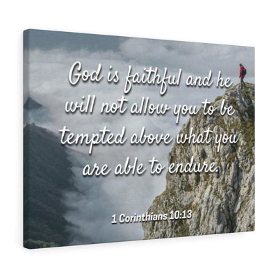 God Is Faithful 1 Corinthians 10:13 - Wrapped Canvas Print