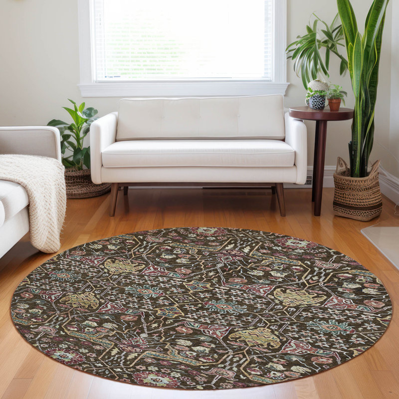 Tapis d'intérieur / extérieur brun Leon , 2'3" x 7'6"