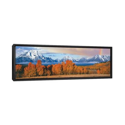 Paysage d’automne ii, teton range, montagnes rocky, oxbow bend, wyoming, usa, reproduction de photo sur toile tendue