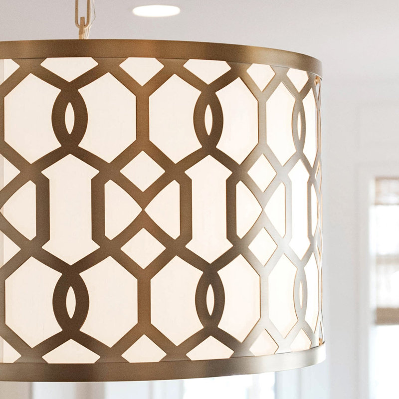 Jennings 5-Light Drum Pendant, Aged Brass, 24.25" 5-Light
